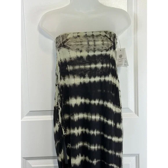 NWT Jessica Simpson Jet Black Tie Dye Maxi Dress Size Medium Joy Strapless Flowy - Picture 9 of 12